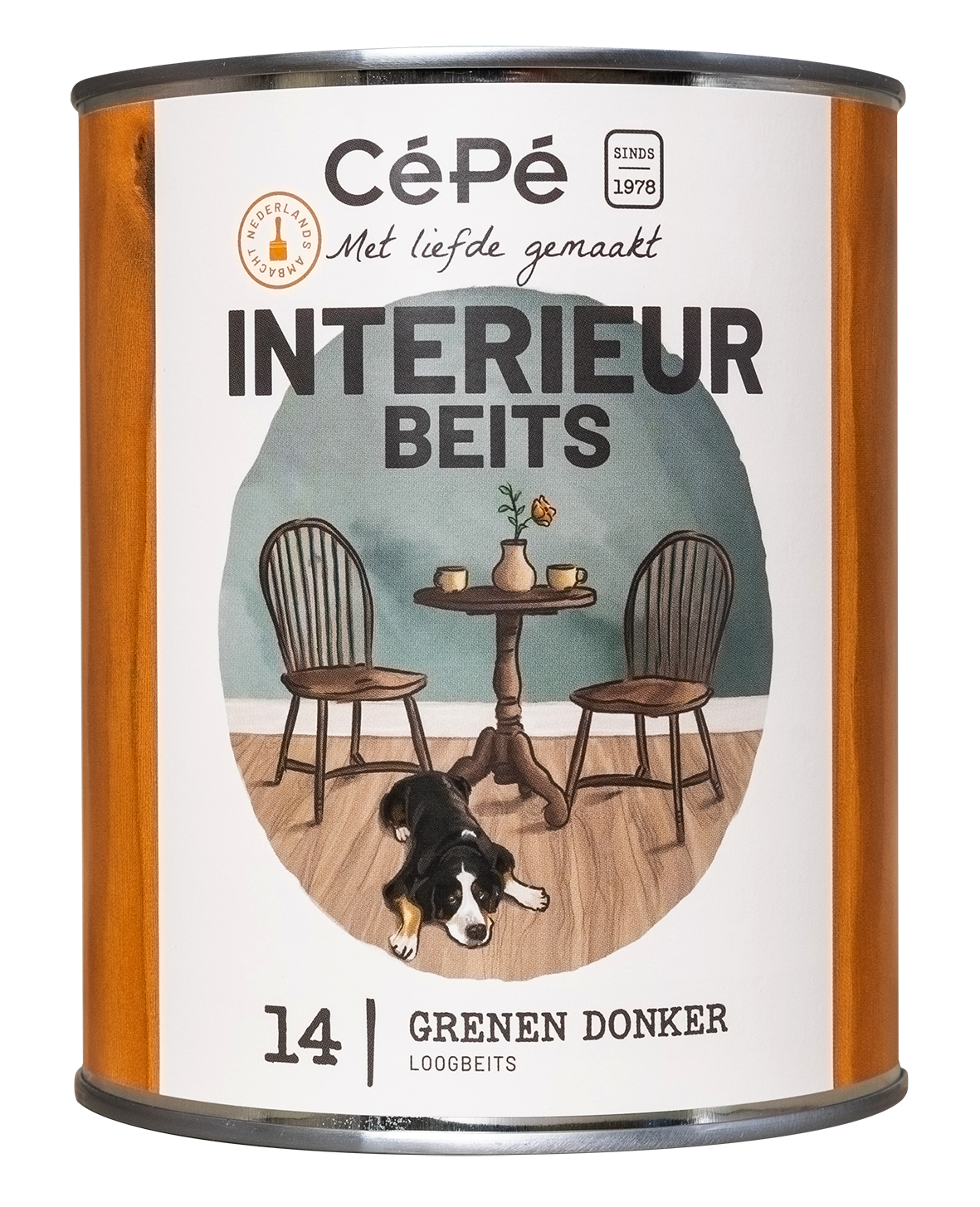 14. Grenen donker geloogd